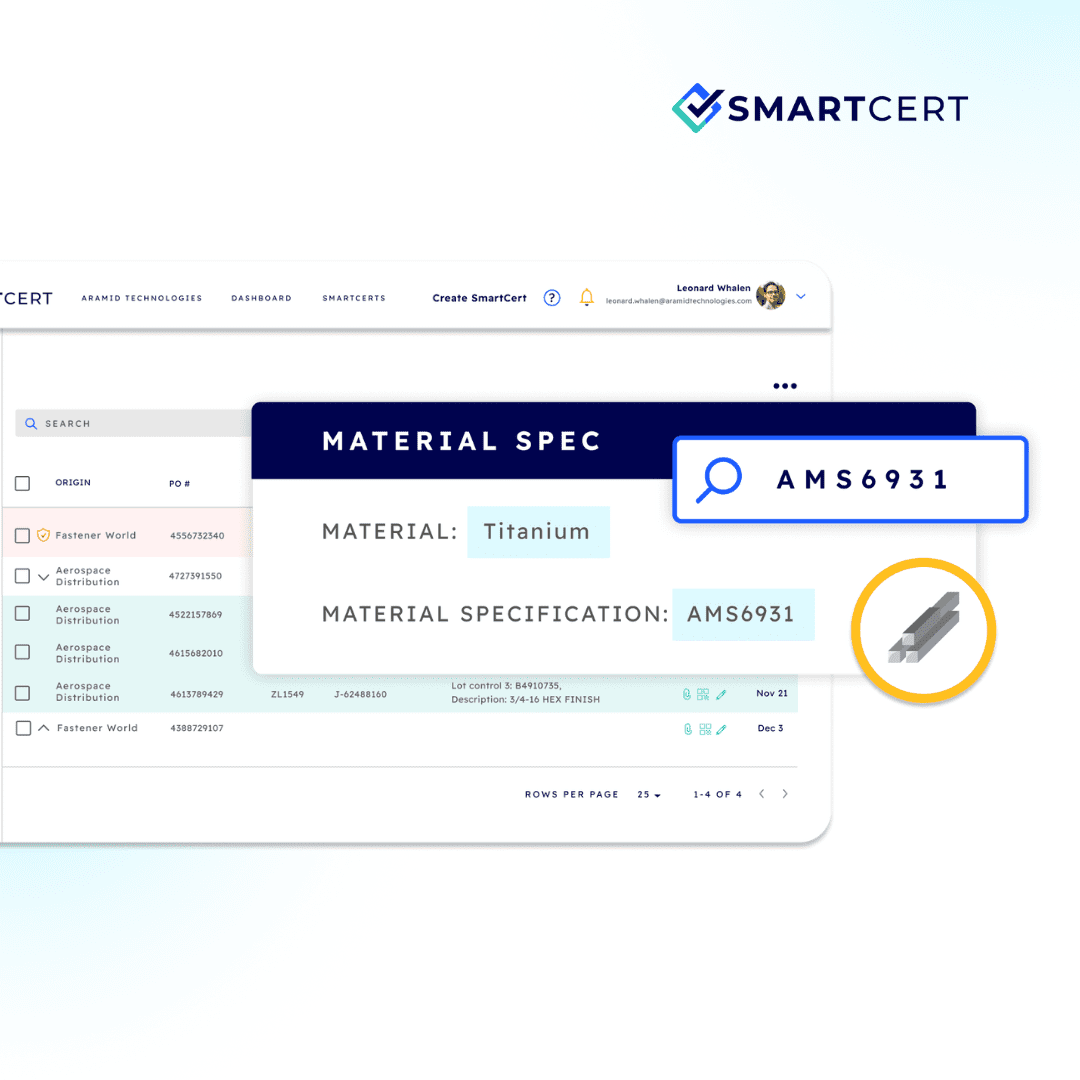 Check against material specs