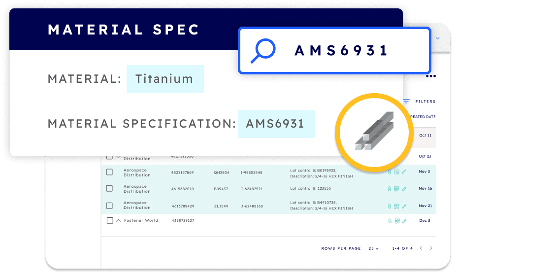 Check against material specs